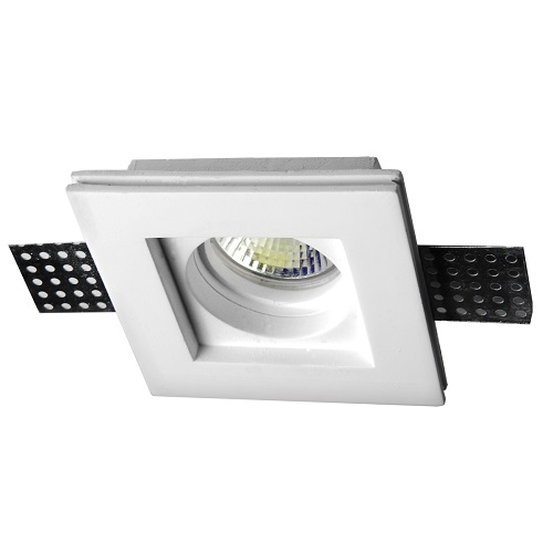 Χωνευτό γύψινο φωτιστικό τετράγωνο ρηχό GU10 VK/09003